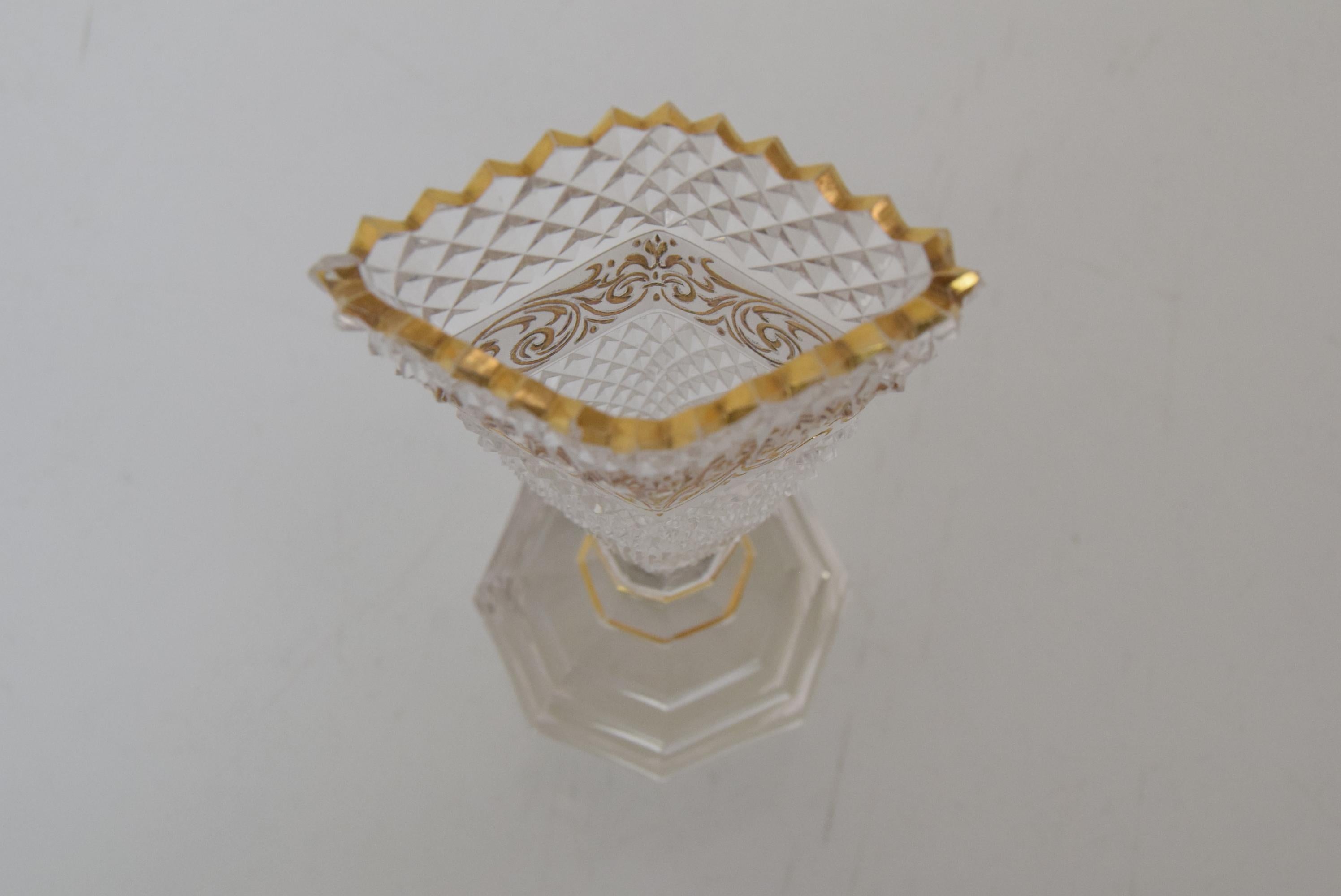 Vintage Cut Crystal Glass Cup, Glasswork Novy Bor, 1950's.  For Sale 1