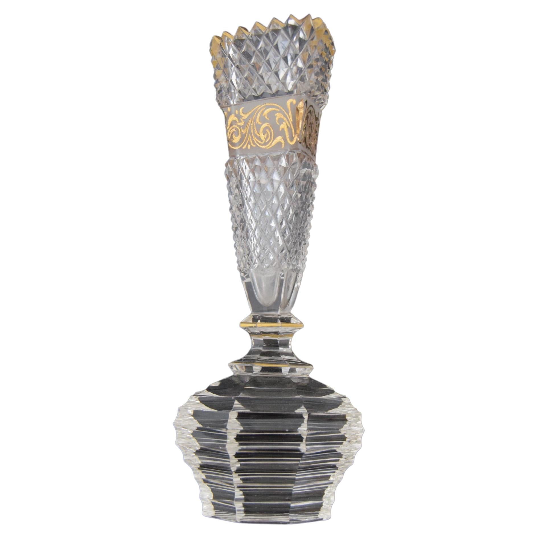 Vintage Cut Crystal Glass Cup, Glasswork Novy Bor, 1950's.  For Sale