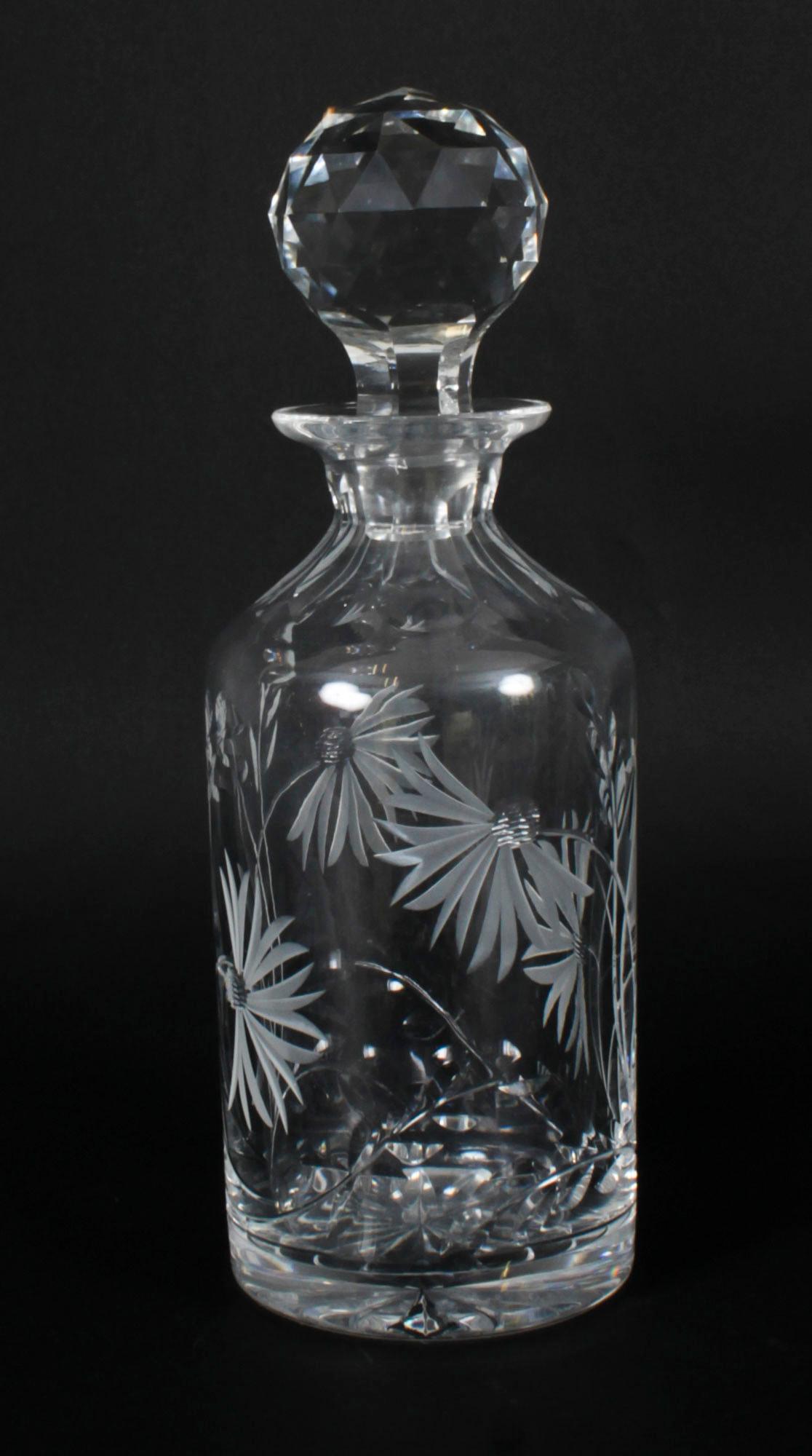 Vintage Cut Crystal Glass Decanter For Sale 6