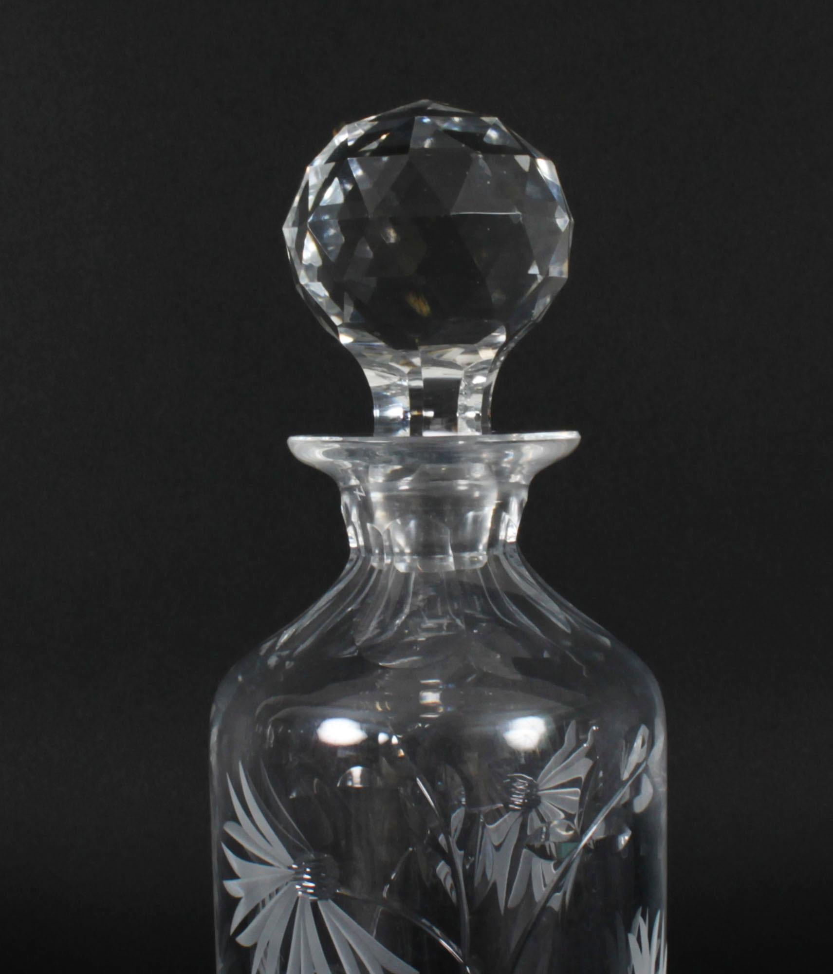Vintage Cut Crystal Glass Decanter For Sale 1