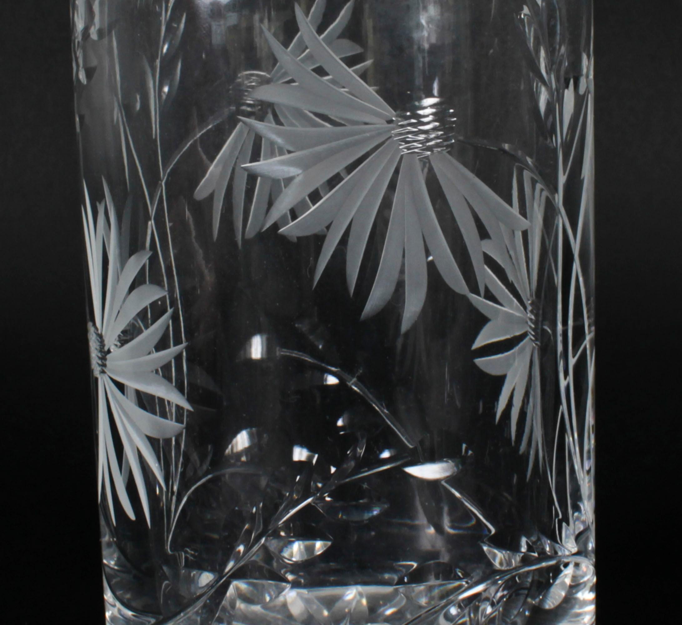 Vintage Cut Crystal Glass Decanter For Sale 4