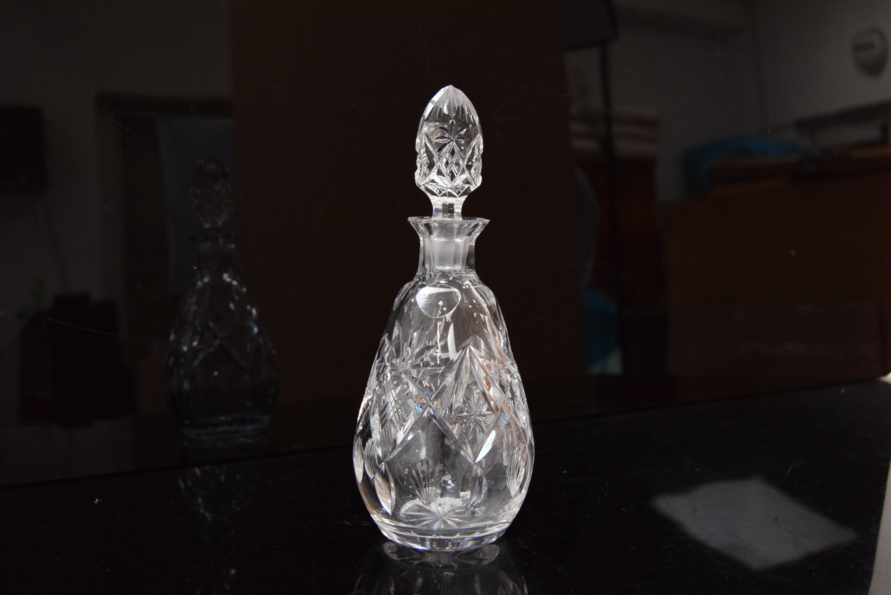 Mid-Century Modern Vintage Cut Crystal Glass Liqueur Decanter, 1950s
