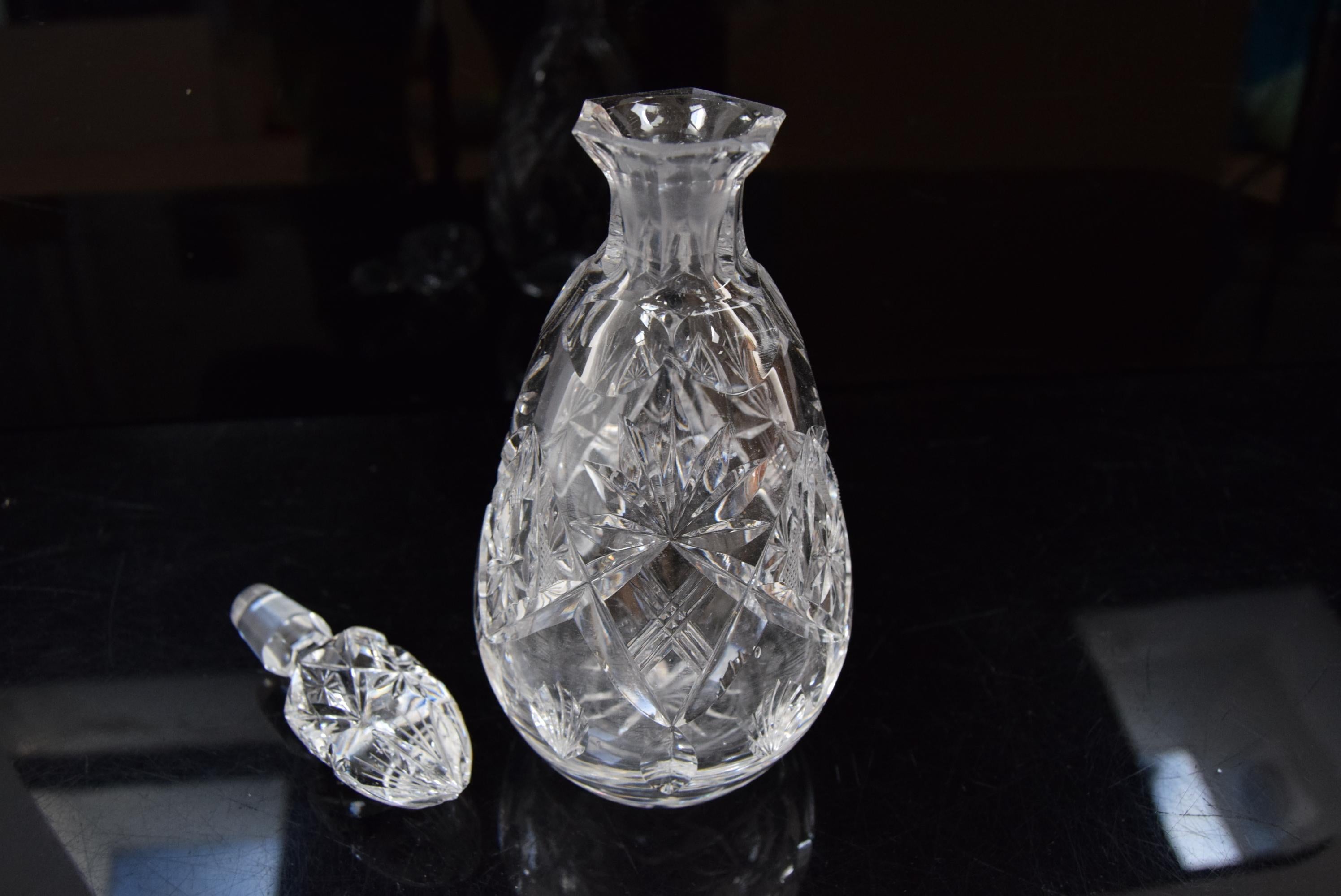 Vintage Cut Crystal Glass Liqueur Decanter, 1950s 3