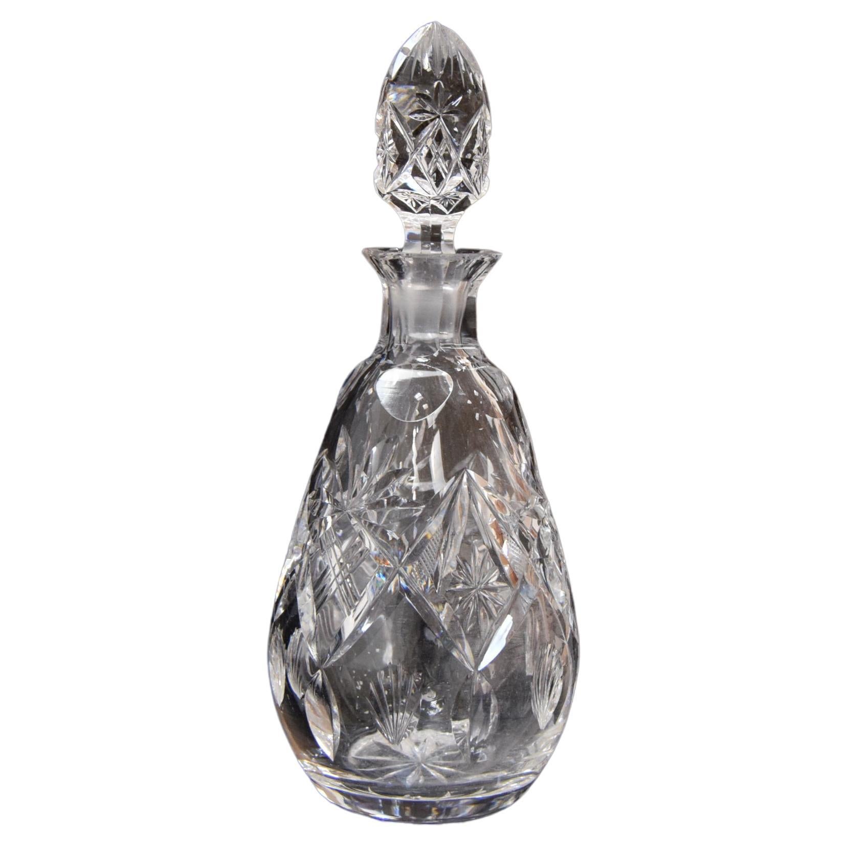 Vintage Cut Crystal Glass Liqueur Decanter, 1950s