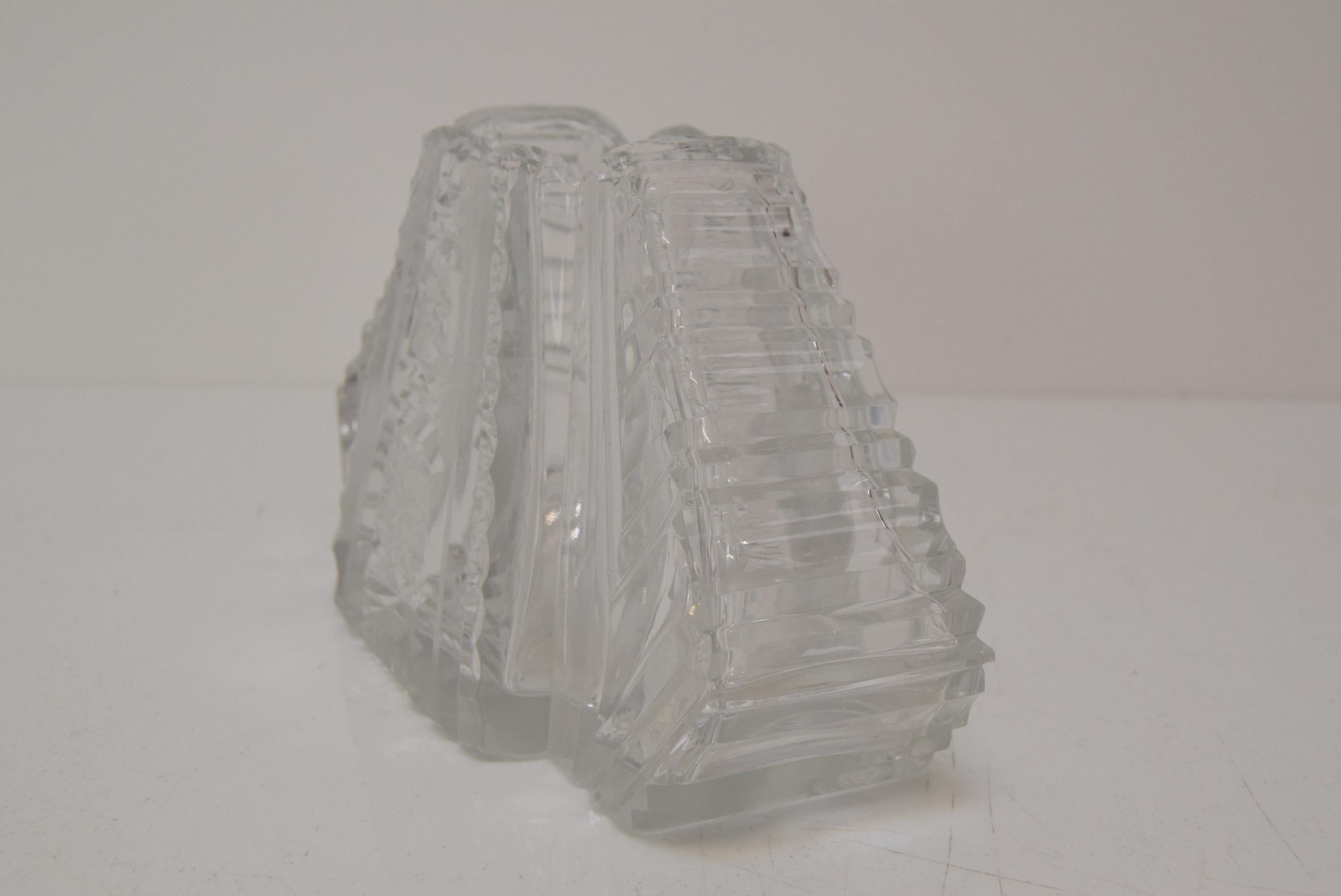 Vintage Cut Crystal Glass Vase, Glasswork Novy Bor, 1950's.  For Sale 1