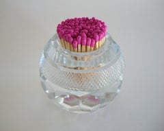 Vintage Cut Crystal Match Holder and Striker - United Kingdom - Mid 20th Century