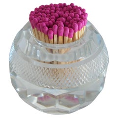 Vintage Cut Crystal Match Holder and Striker - United Kingdom - Mid 20th Century