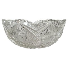 Vintage Cut Crystal Sawtooth Edge Bowl