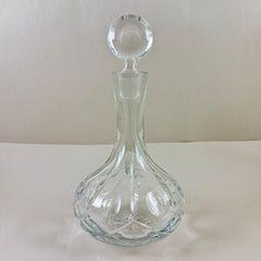 Vintage Cut Crystal Ship Captains Liquor Decanter