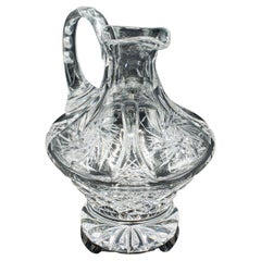 Vintage Aguamanil de Cristal Tallado para Whisky, Inglés, Mediados de Siglo, C.1950