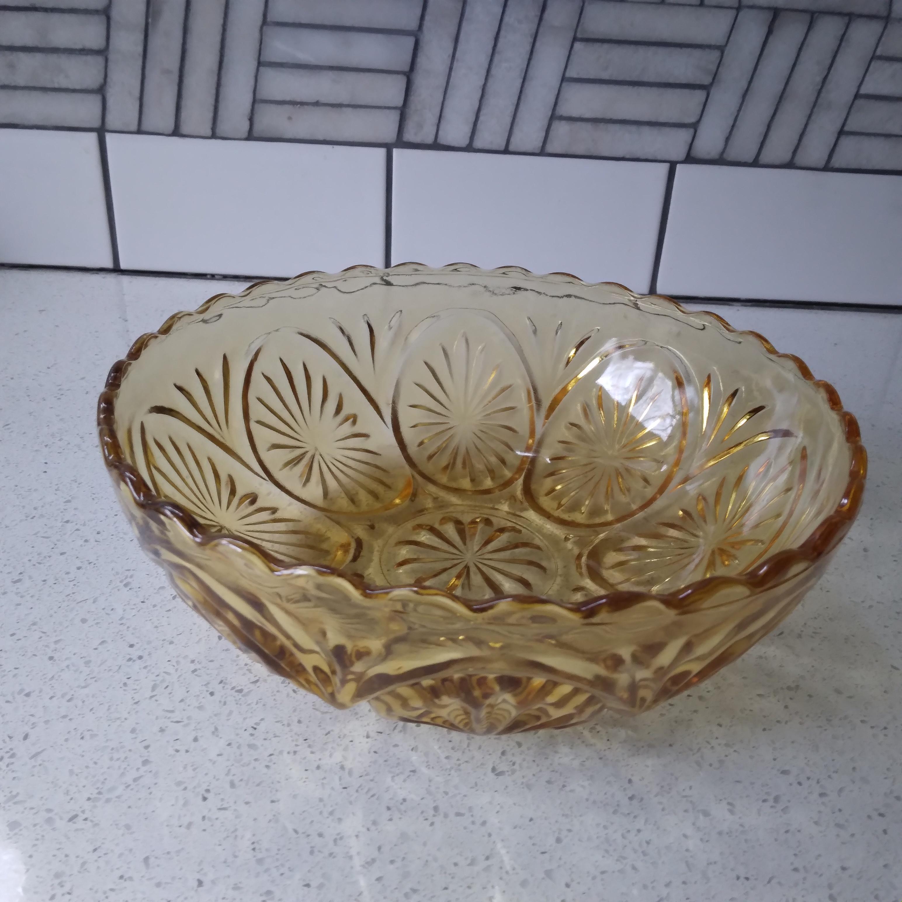 vintage amber bowl