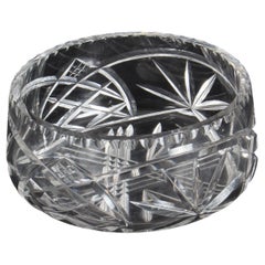Vintage Cut Glass Crystal Bowl 20th Century