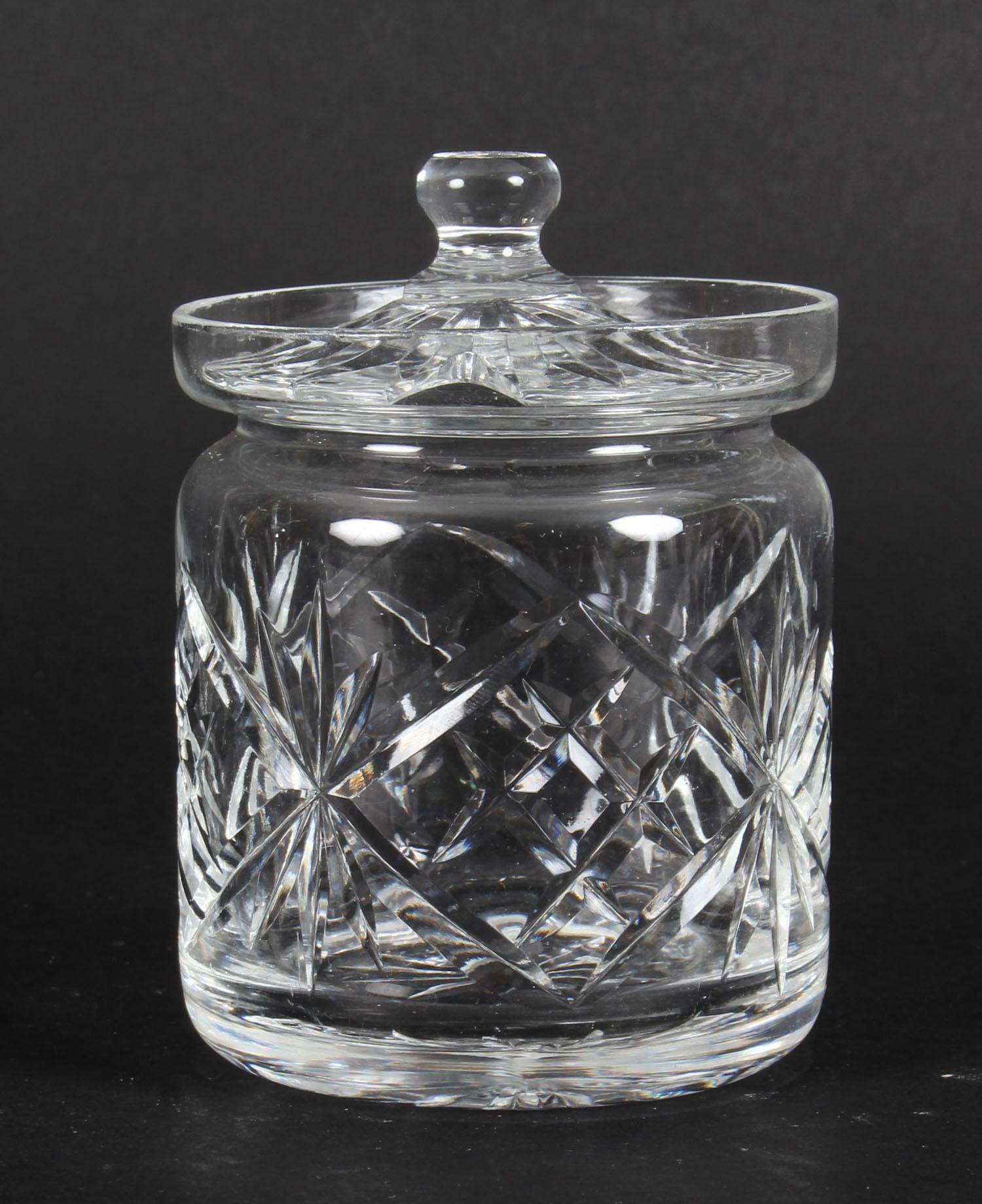 Vintage Tipperary Cut Crystal Covered MustardJellyCondiment Jar