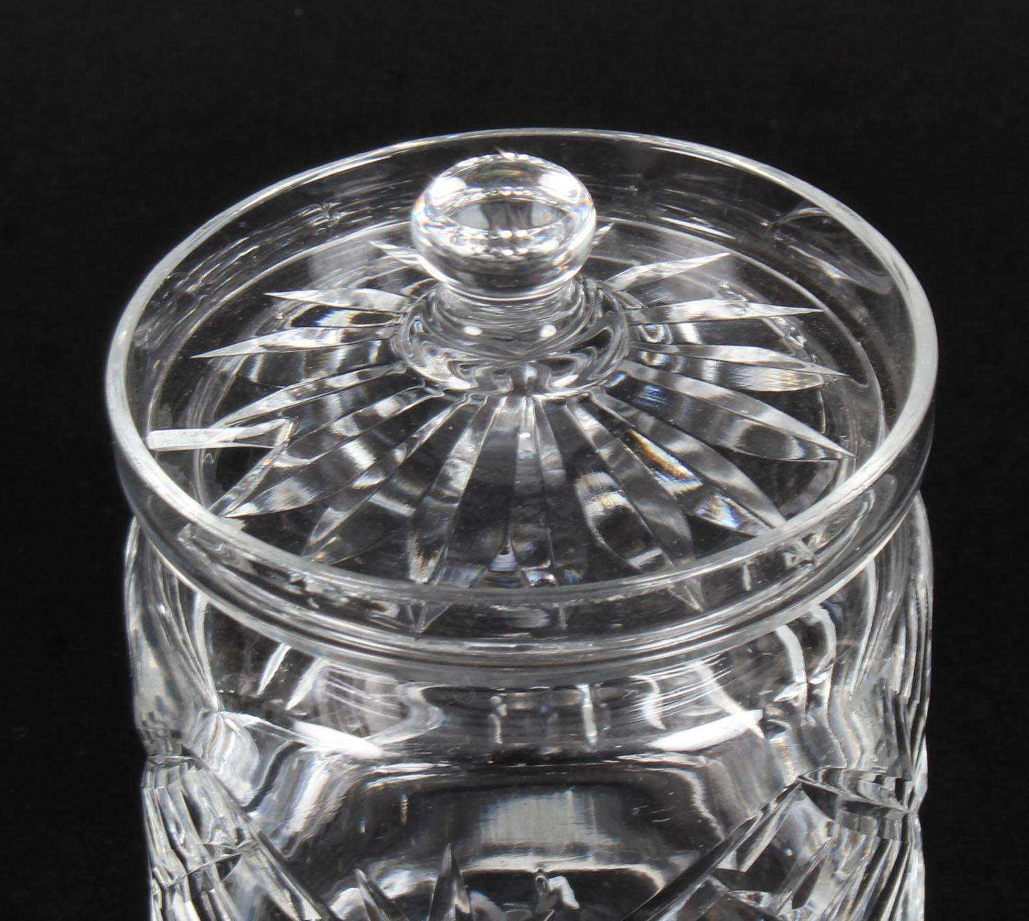 cut glass jar with lid