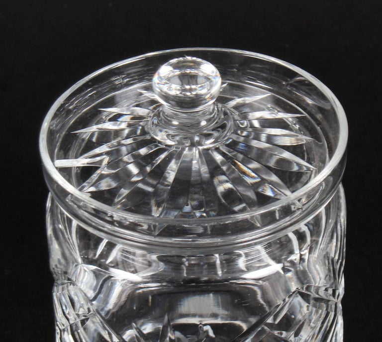 Vintage Cut Glass Crystal Lidded Jar Mid20th Century at 1stDibs crystal jar with lid, cut