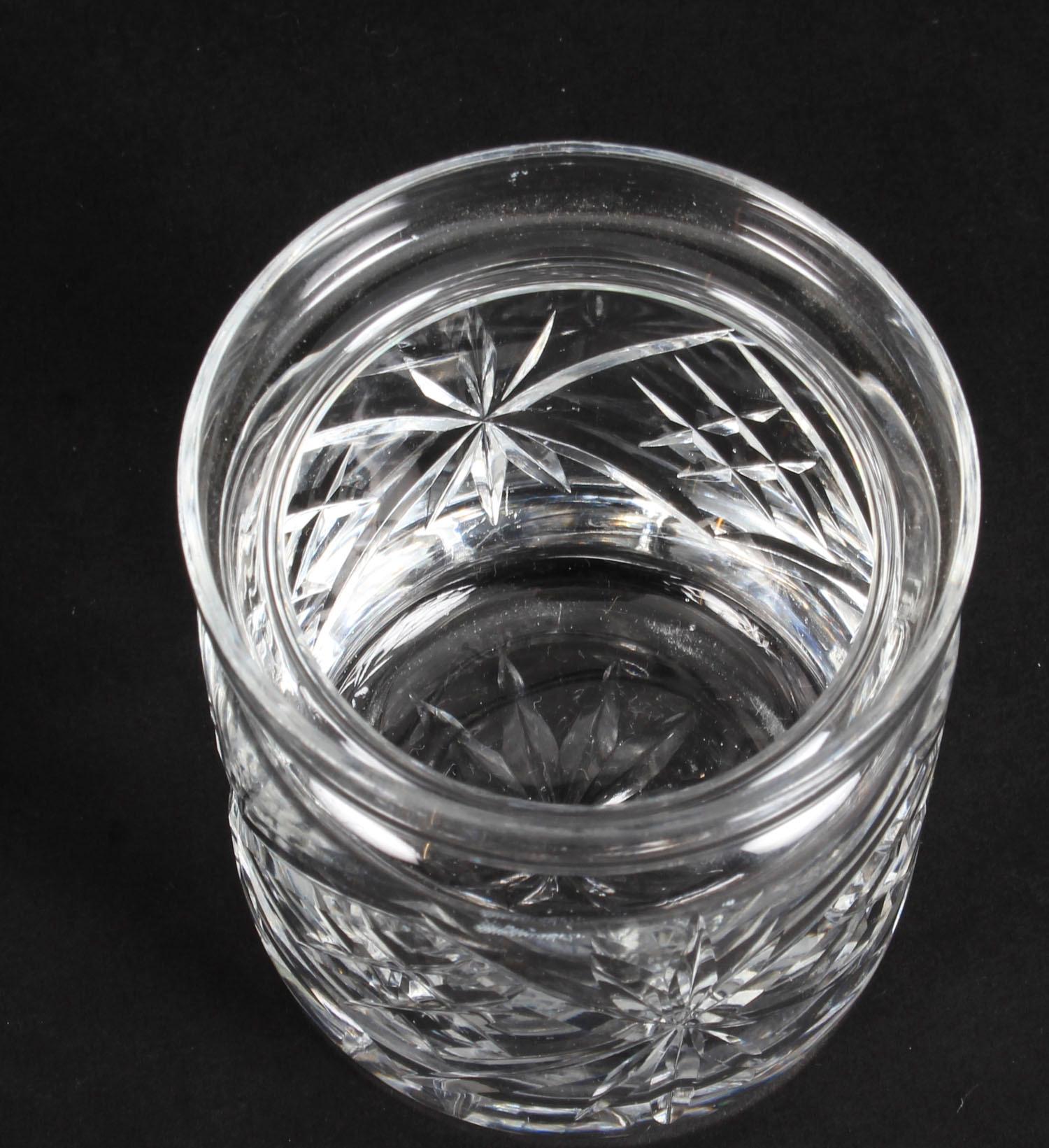 Vintage Cut Glass Crystal Lidded Jar Mid-20th Century 1