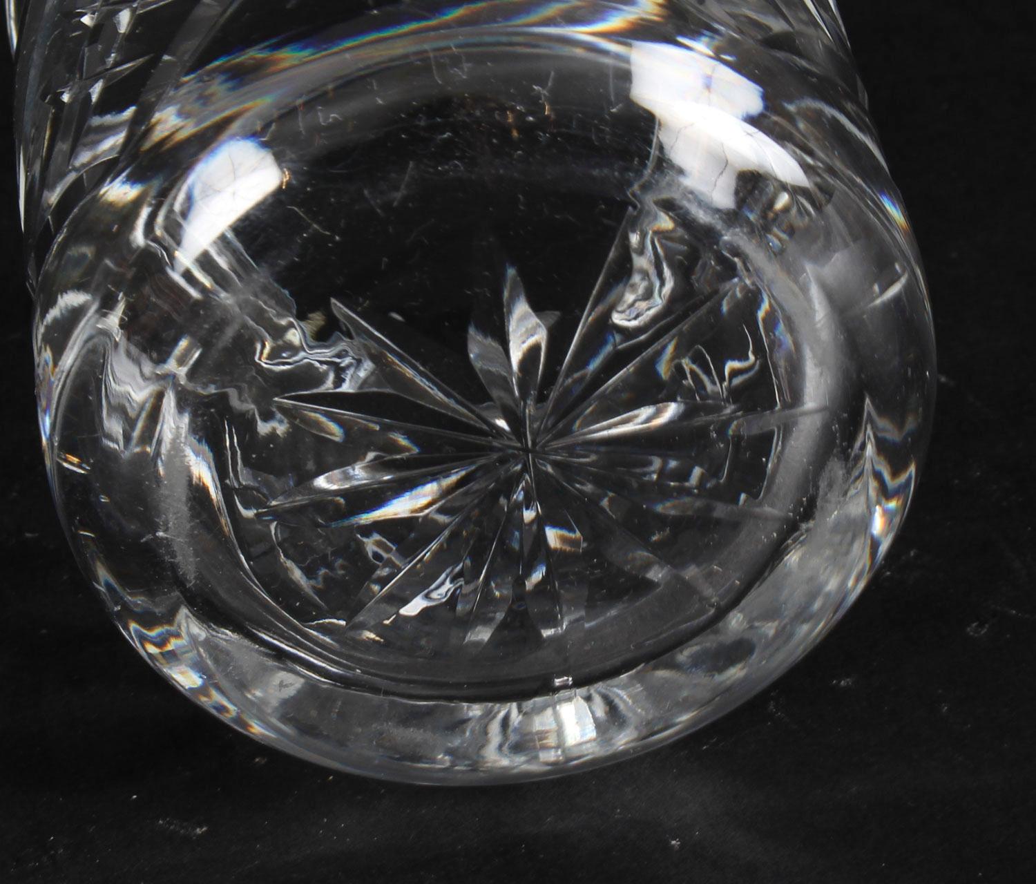 Vintage Cut Glass Crystal Lidded Jar Mid-20th Century 2
