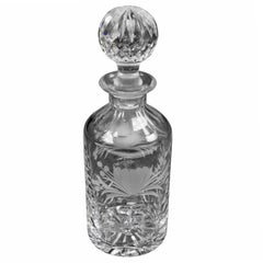 Vintage Cut Glass and Engraved Crystal Decanter, 20th Century