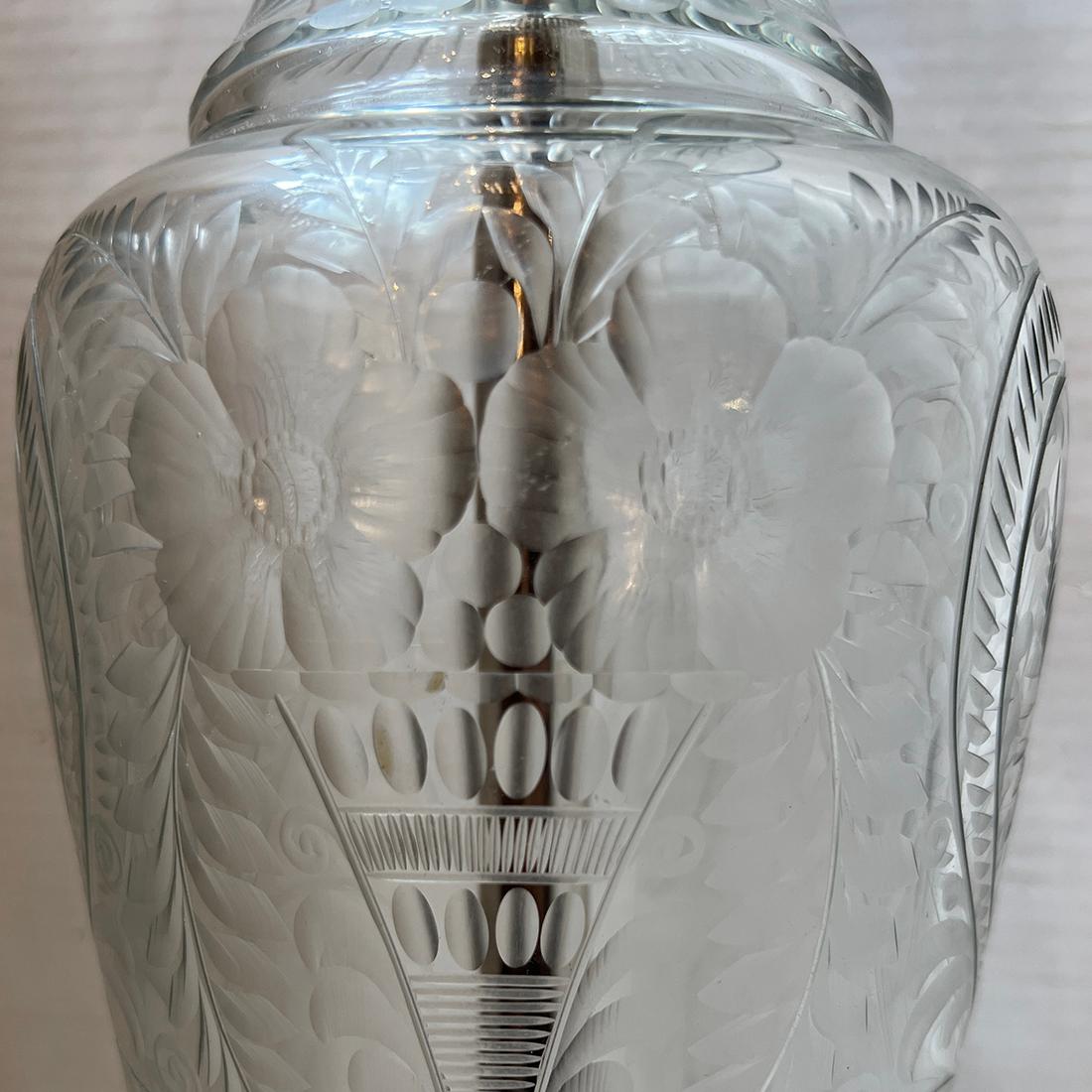 Vintage Cut Glass Lamp For Sale 2