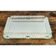 Vintage Cut Glass Mirrored Vanity Tray