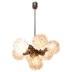 Vintage Cut Glass Pendant Chandelier for Kamenický Šenov, 1970s