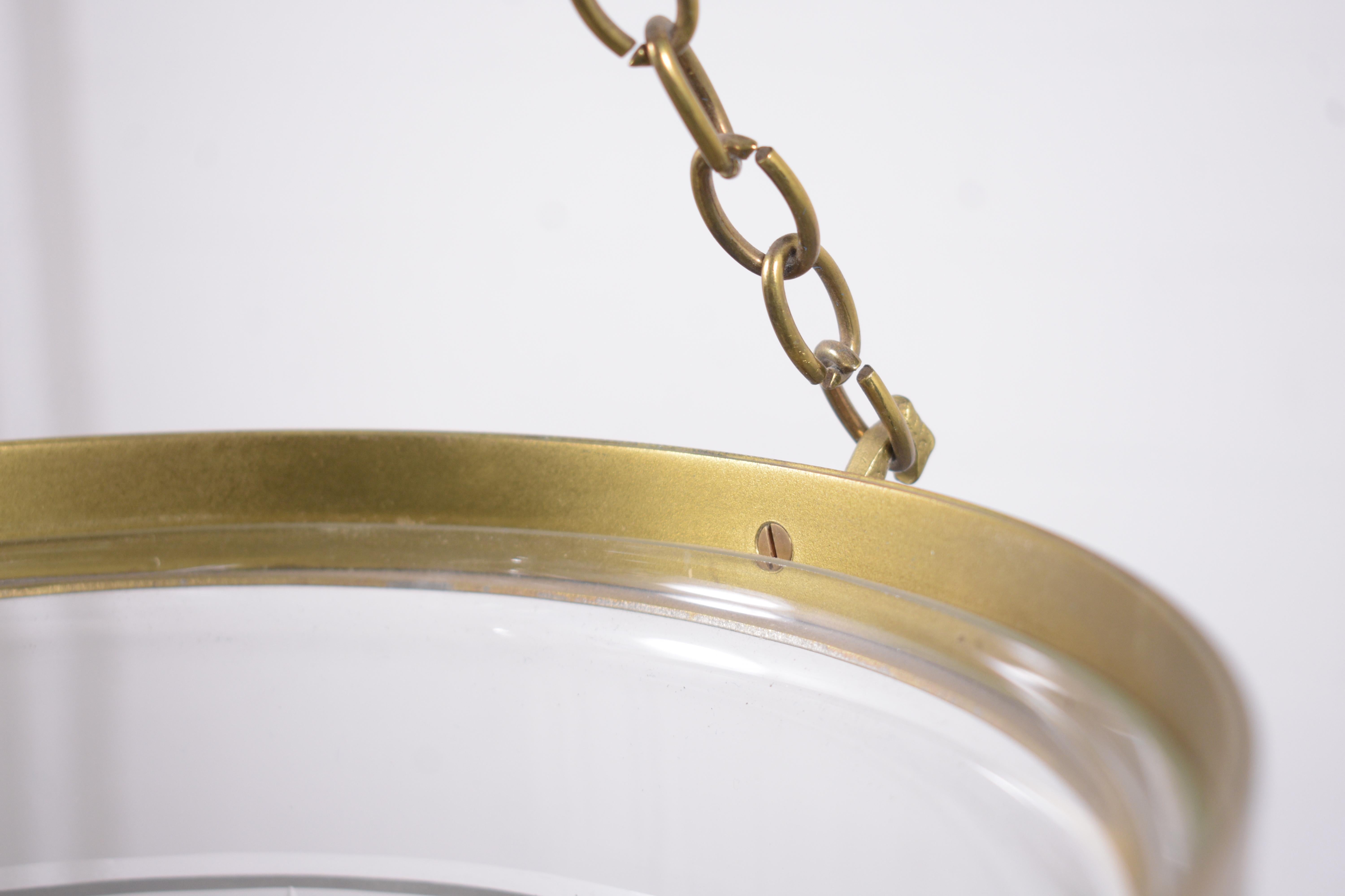 Timeless Vintage 1950s Regency-Style Brass & Glass Pendant 4