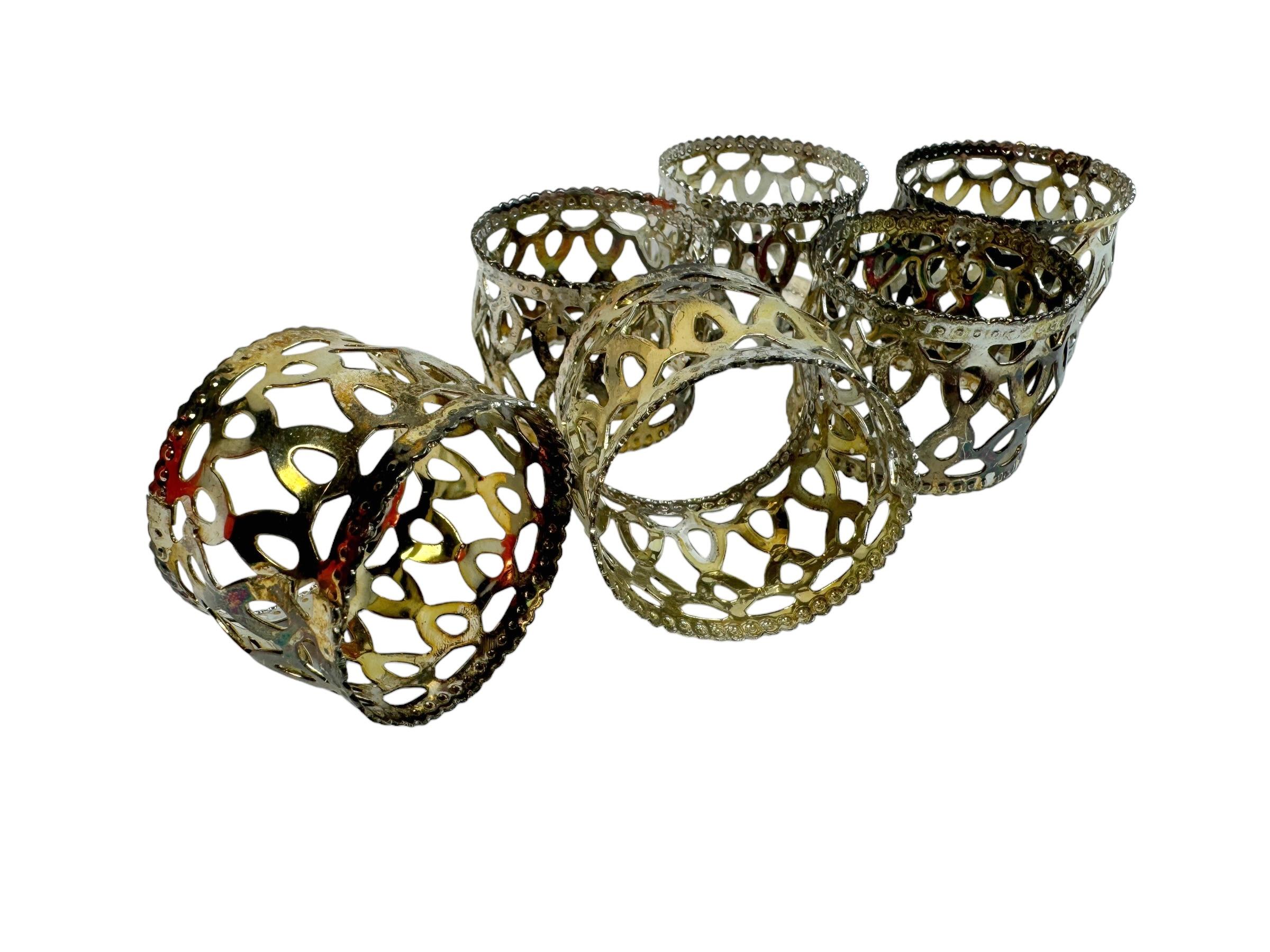 Vintage Cute Mid-Century Modern Napkin Rings Set of Six, German, 1970s In Good Condition For Sale In Nuernberg, DE