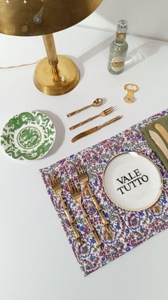 Vintage Cutlery Set in Hollywood Regency Style made in Brass Faux Bamboo, 1970s