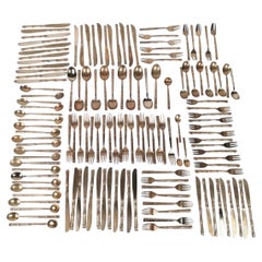 Vintage Cutlery Set in Hollywood Regency Style made in Brass Faux Bamboo, 1970s
