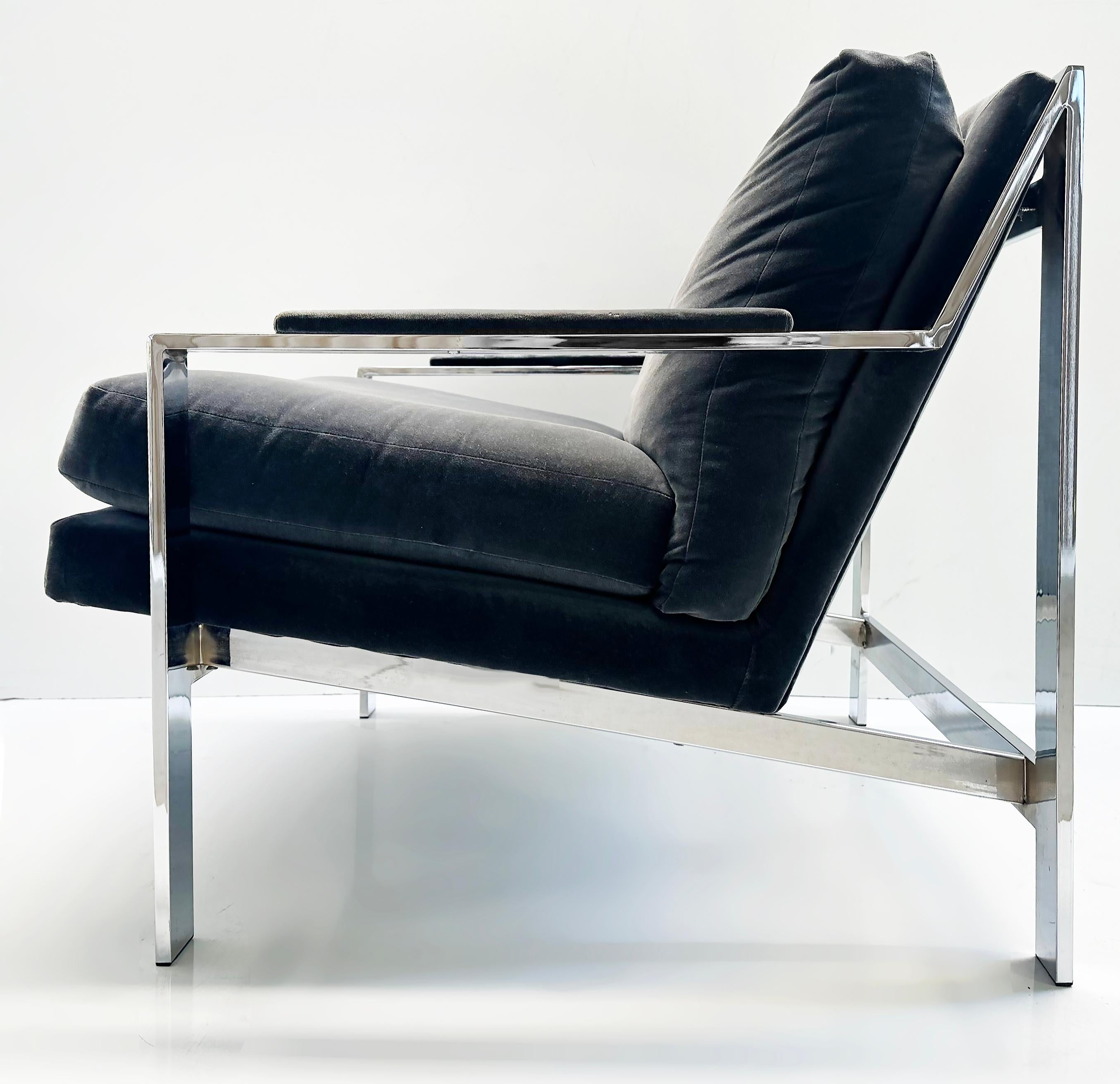 Vintage Cy Mann Chrome Lounge Chairs. Milo Baughman Style, Pair  For Sale 2