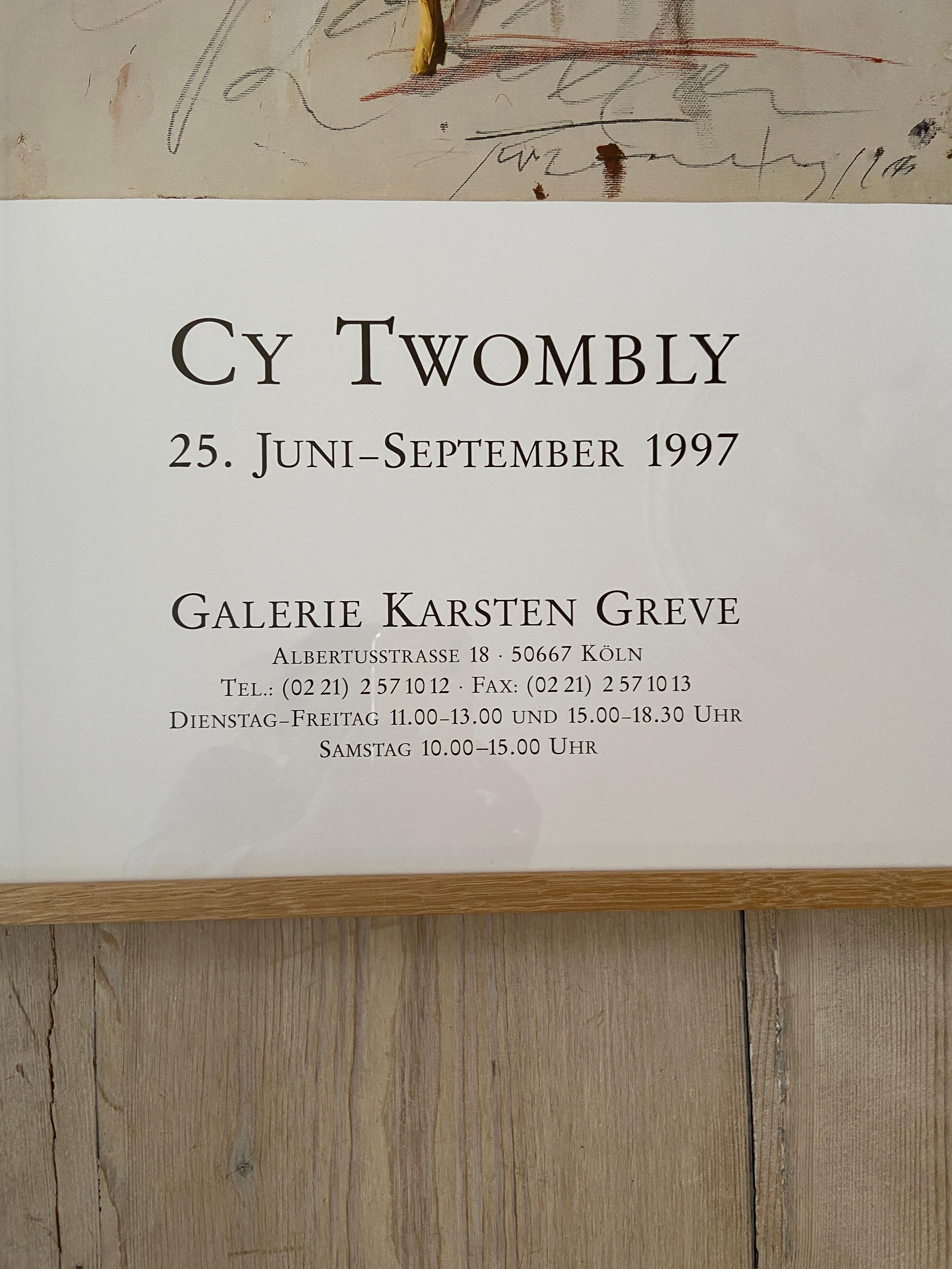 Vintage Cy Twombly Galerie Karsten Greve Exhibition Poster, Germany, 1997 1