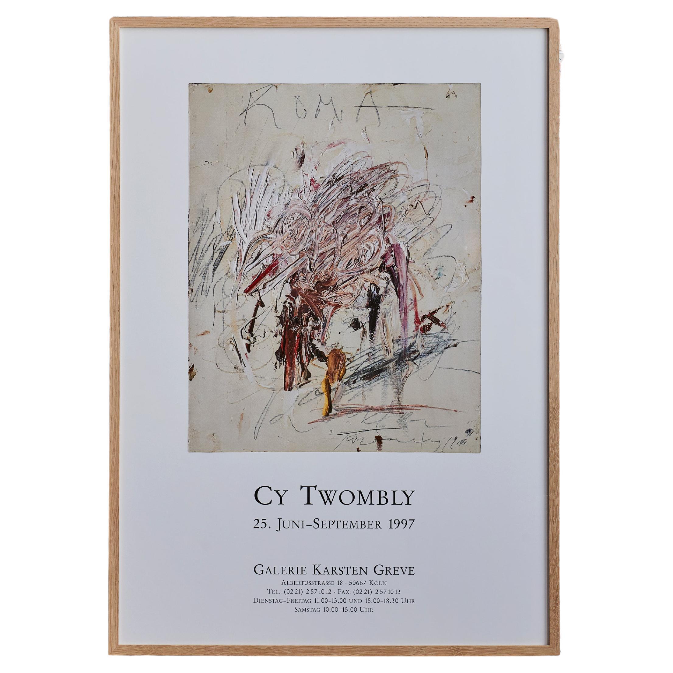 Vintage Cy Twombly Galerie Karsten Greve Exhibition Poster, Germany, 1997