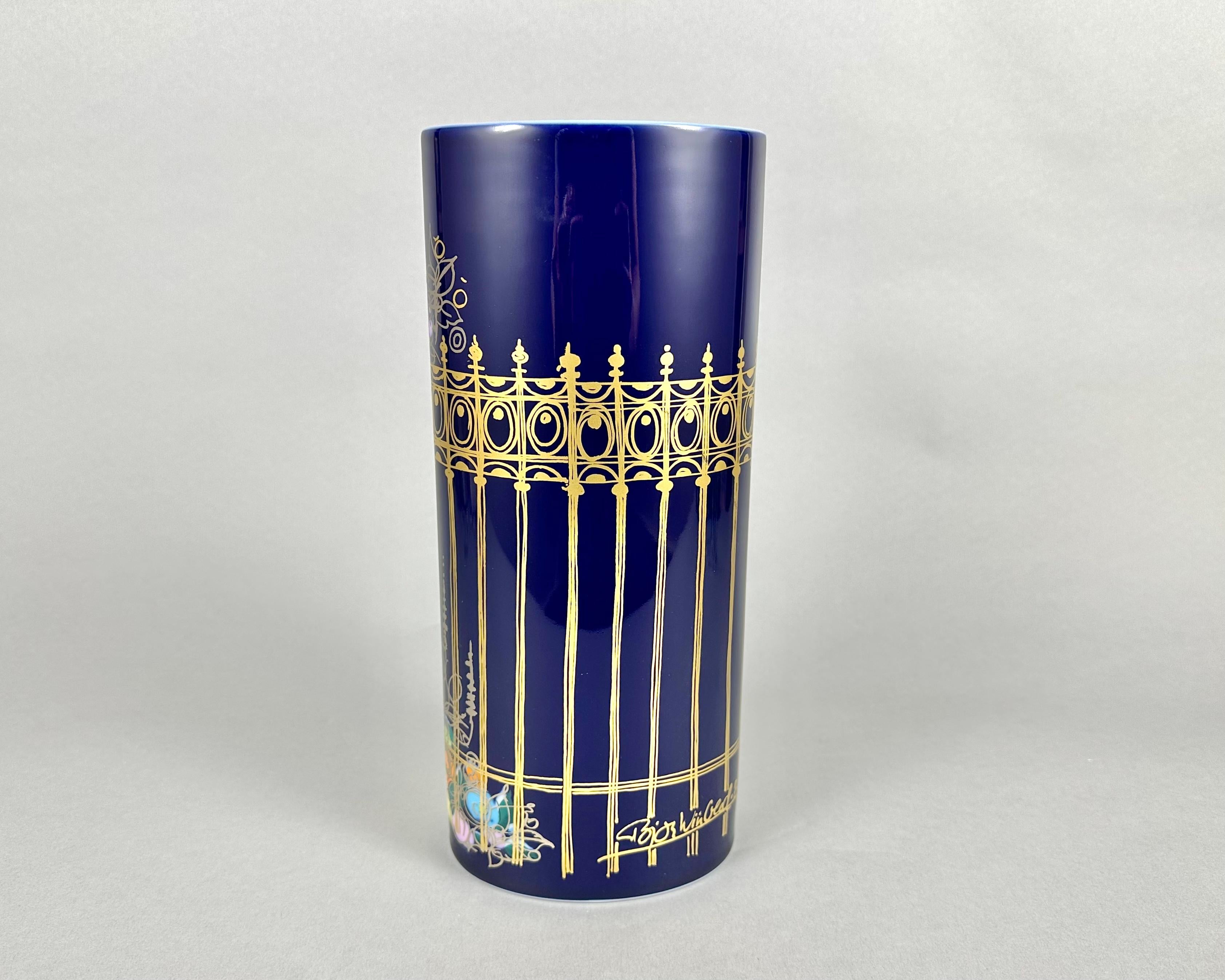 German Vintage Cylinder Vase 1001 Nacht Björn Wiinblad Rosenthal Studio Line