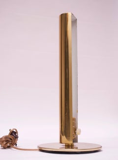 Vintage Cylindrical Brass Table Lamp by George Kovacs