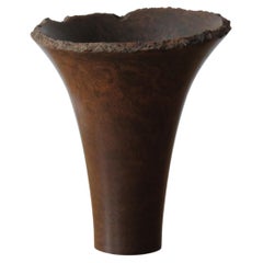 Vintage Cylindrical Form Grass Tree Wood Hand Turned 'Trumpet' Pot