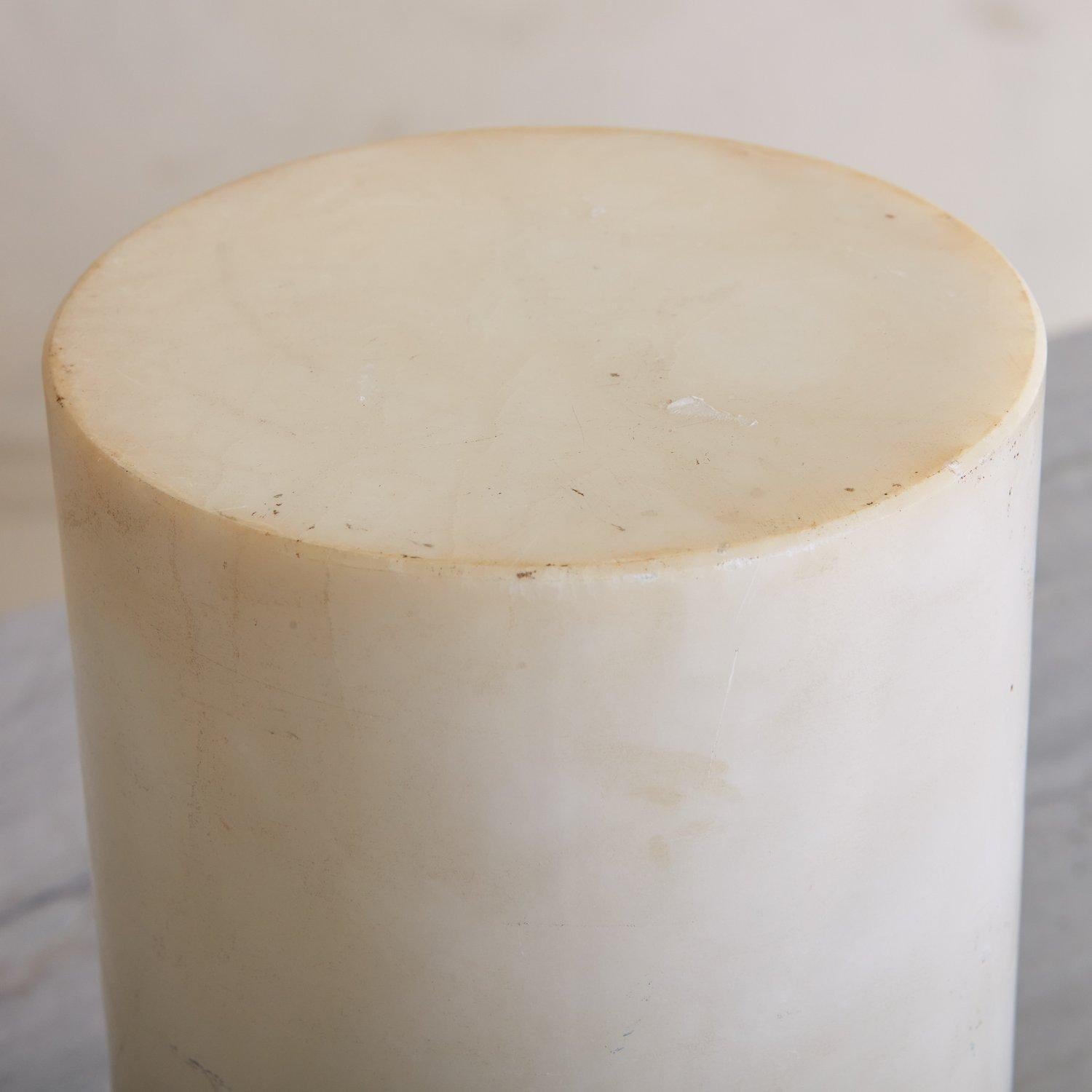 Vintage Cylindrical Marble Table Lamp by Giac In Good Condition For Sale In Chicago, IL