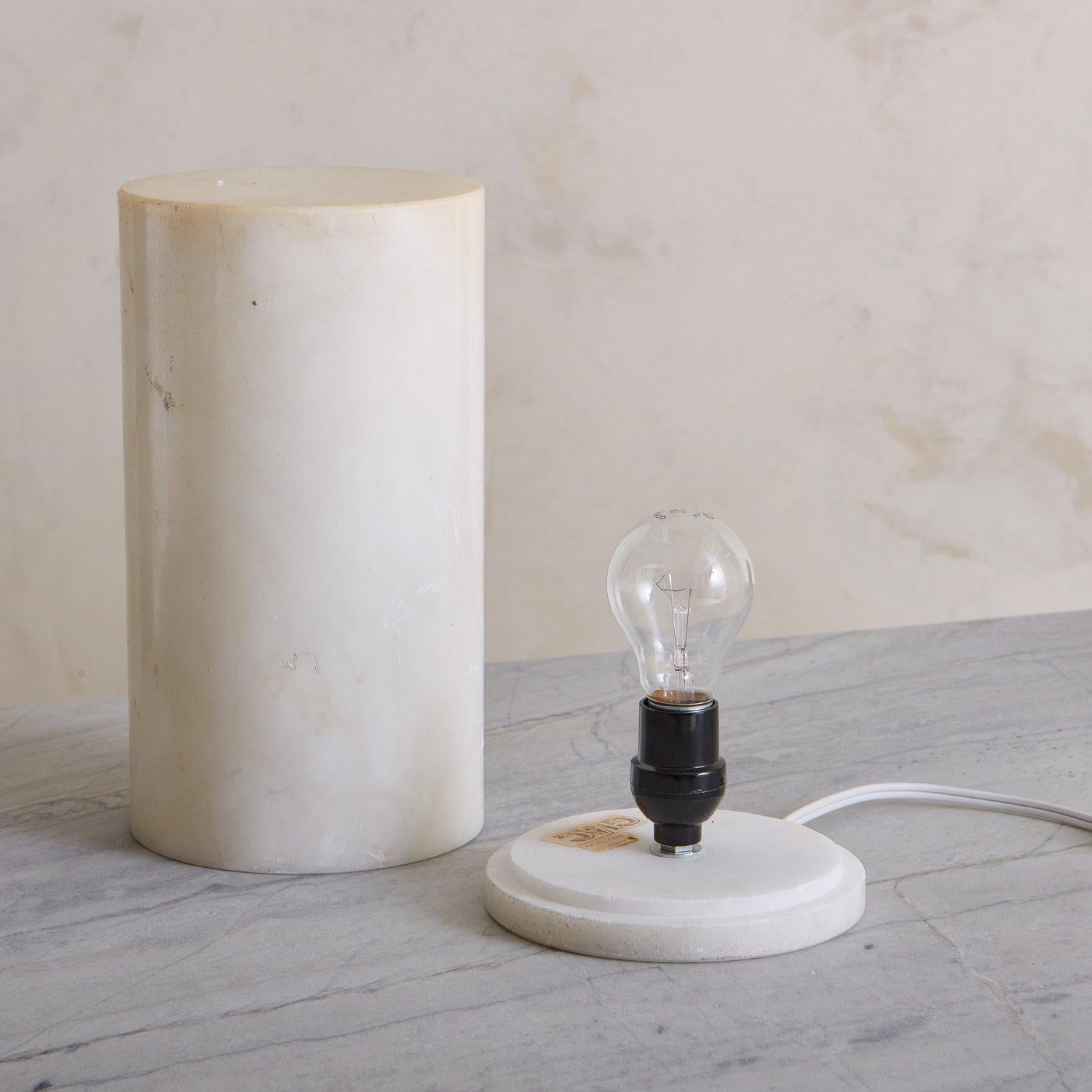 Vintage Cylindrical Marble Table Lamp by Giac For Sale 1