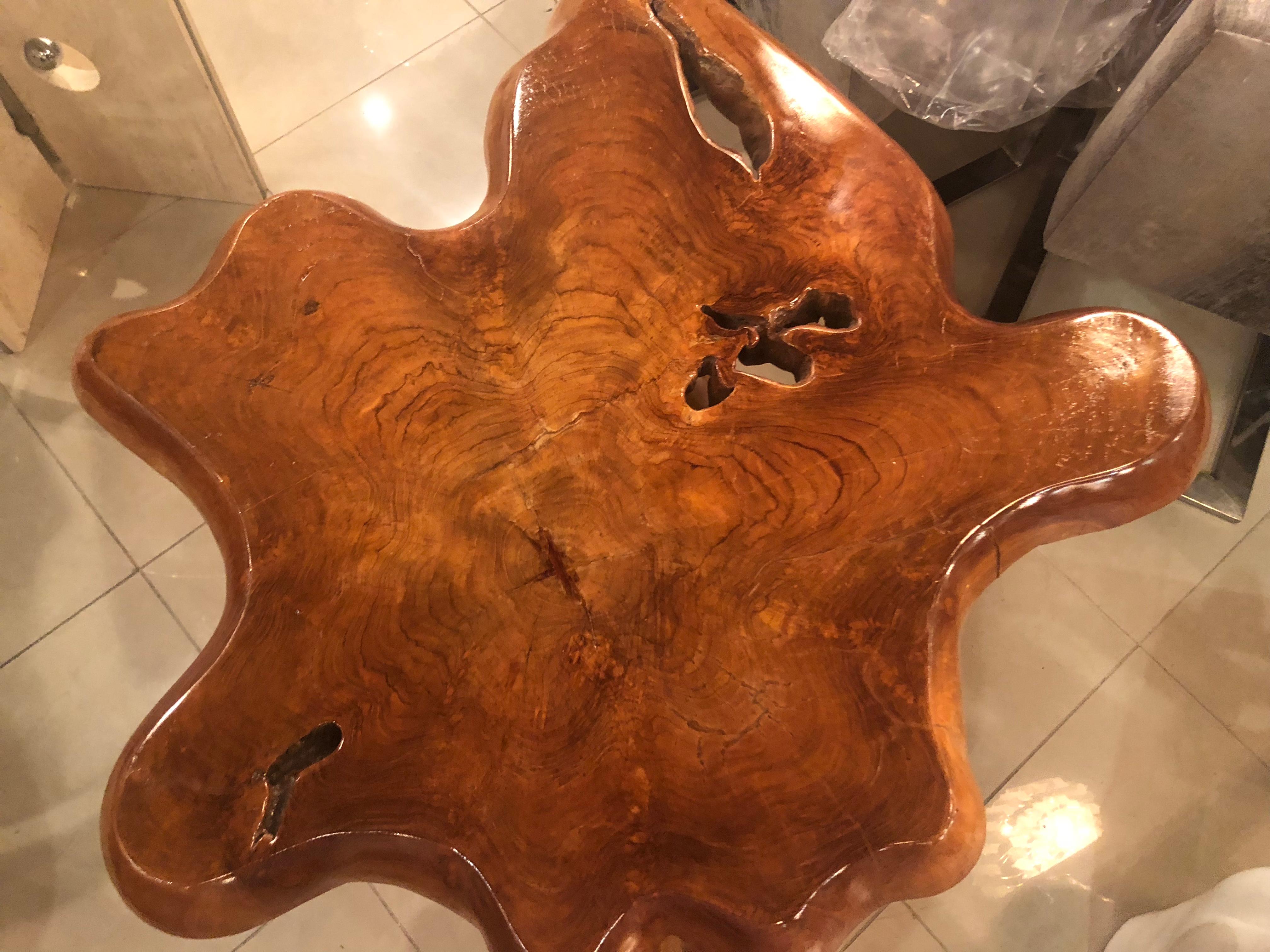 Vintage Cypress Tree Free-Form Entry Hall Dining Game Table 1