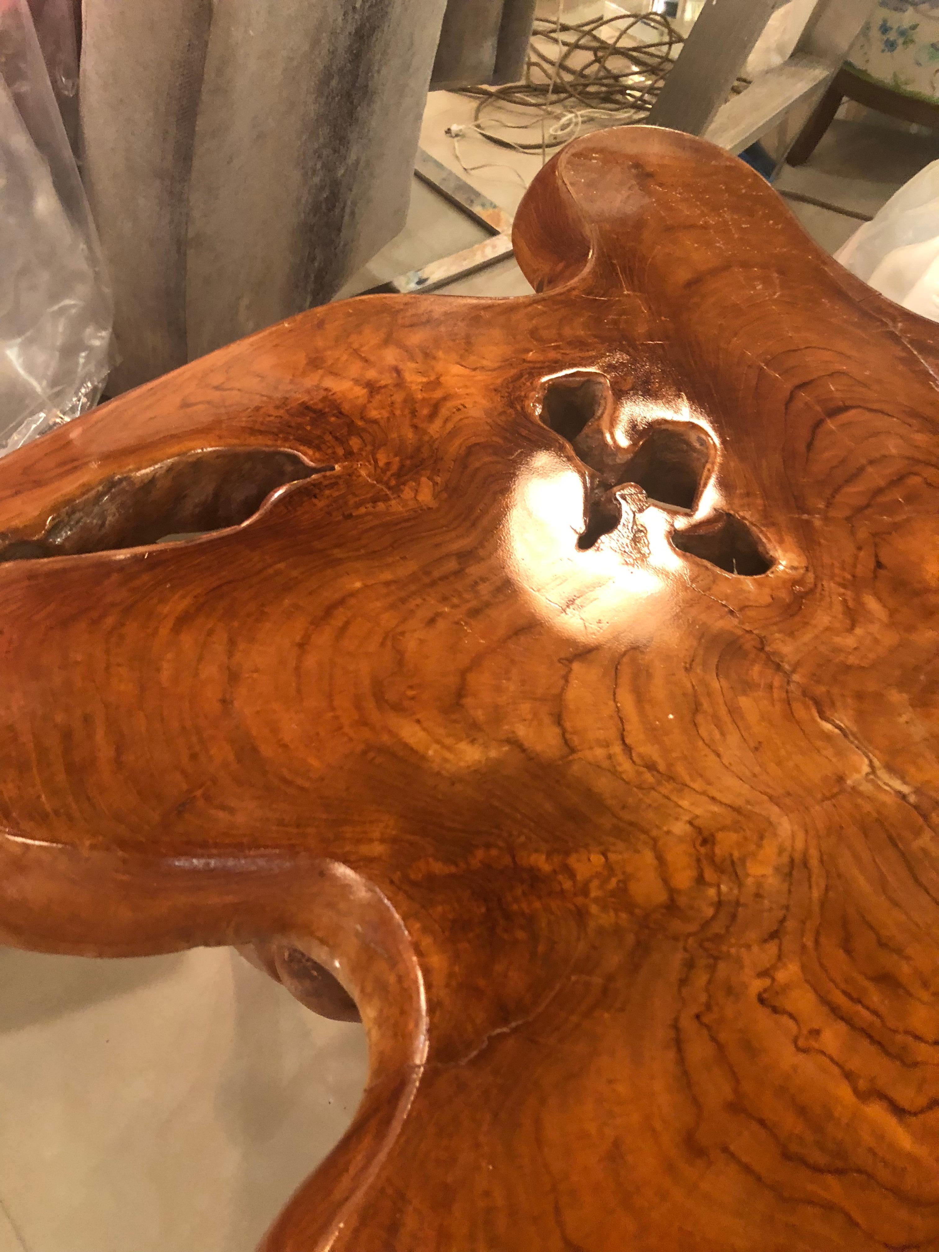 Vintage Cypress Tree Free-Form Entry Hall Dining Game Table 2