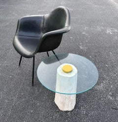 Table d'appoint vintage en bois de cyprès Steven Chase Post Modern