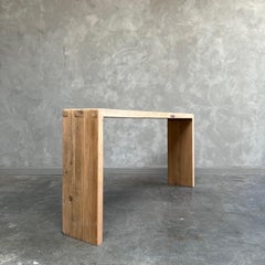 Vintage Cypress Wood Waterfall Style Console Table