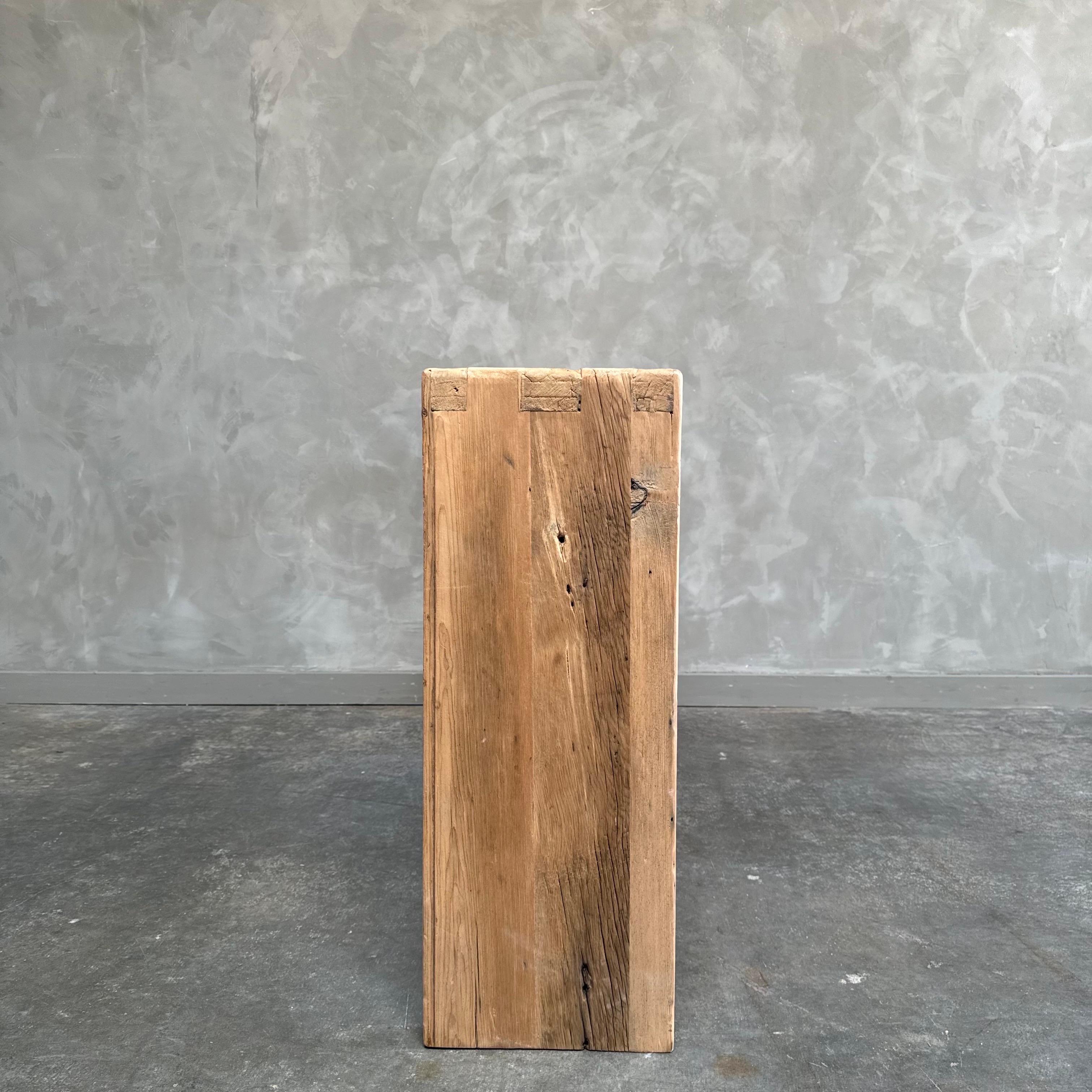 Organic Modern Vintage Cypress Wood Waterfall Style Console Table