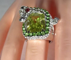 Vintage CZ/Rhinestone Alligator Ring