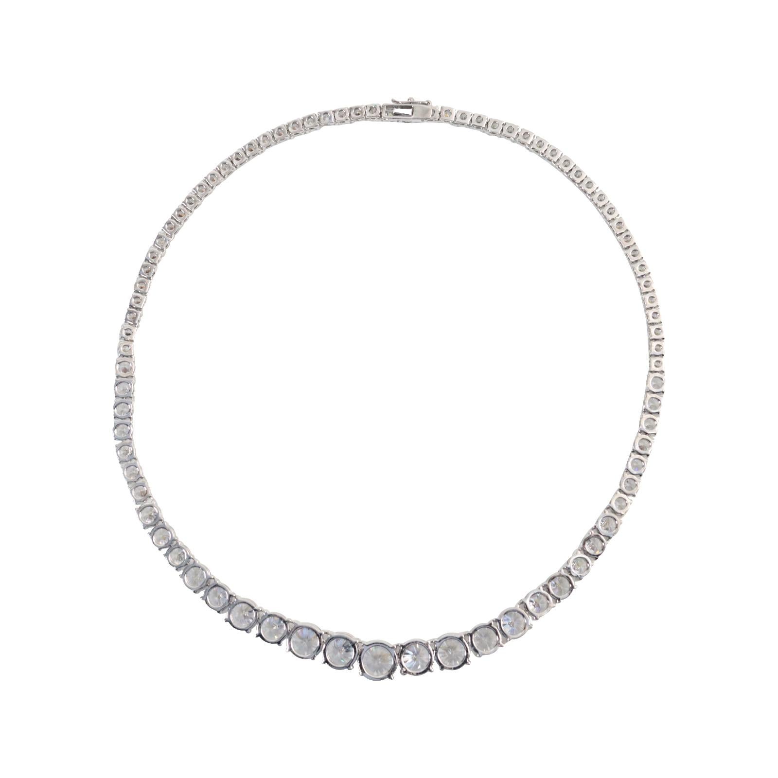 Collar Vintage CZ Forma Redonda Circa 1990s en venta 5