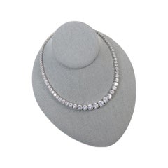 Vintage Diamante Tennis Necklace Round Shape Link Necklace, Circa 1990s