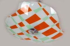 Lampe pendante en verre tchèque vintage des années 1970, ensemble de 6 lampes géométriques et colorées