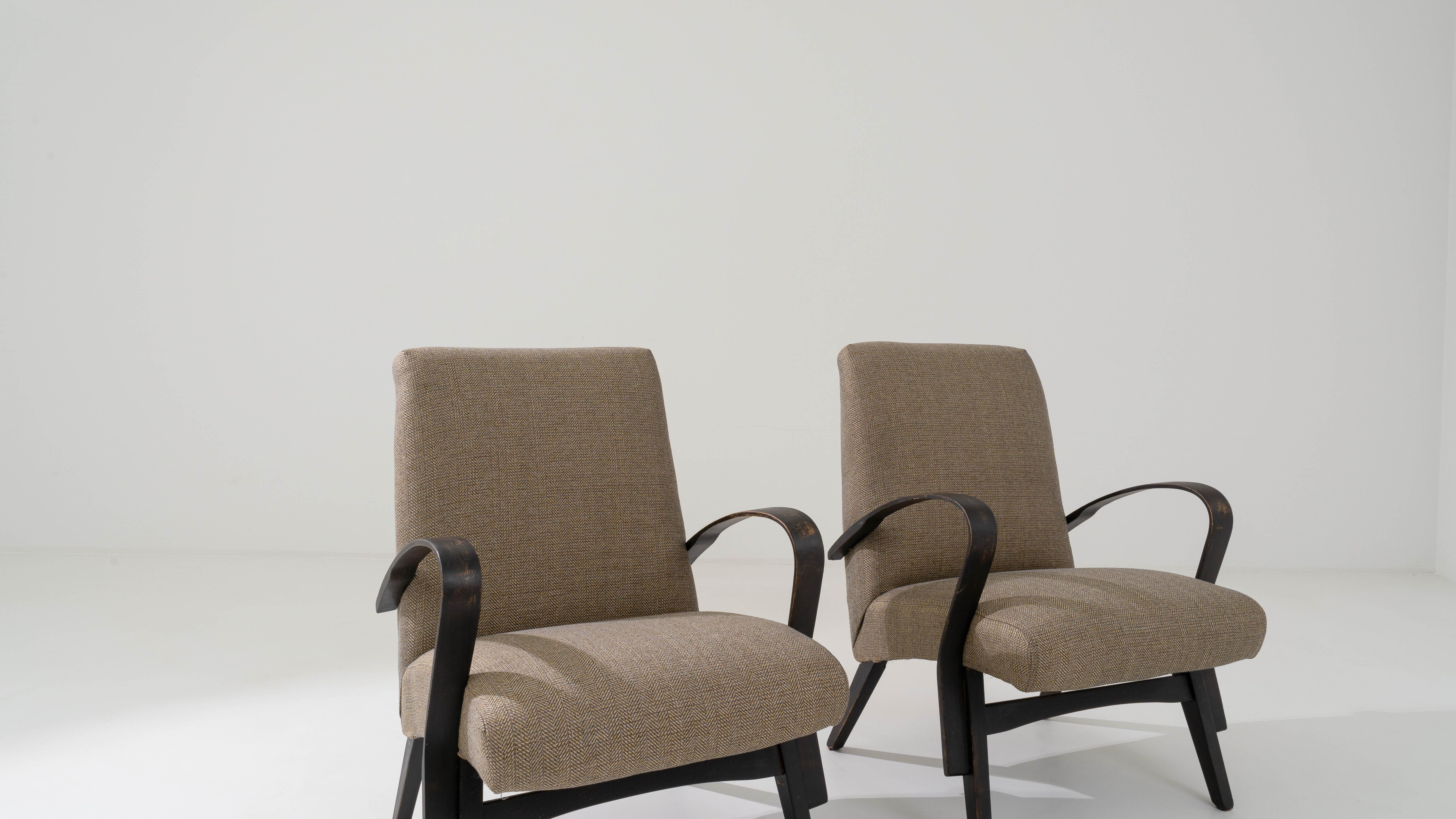 Mid-Century Modern Vintage Czech Armchairs by Tatra, A Pair For Sale