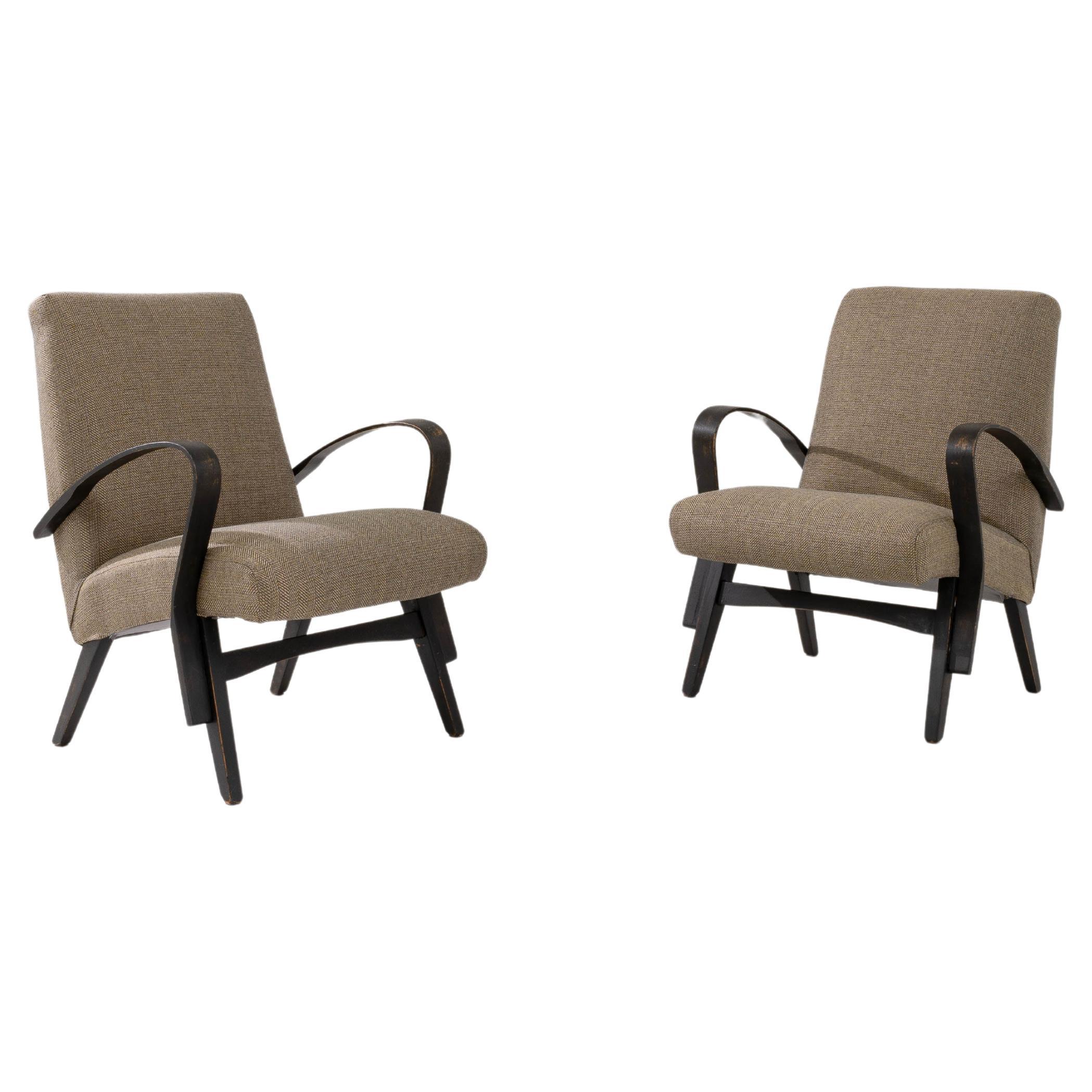 Vintage Czech Armchairs by Tatra, A Pair For Sale
