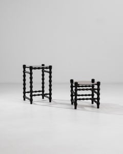 Vintage Czech Barley Twist Side Tables, a Pair