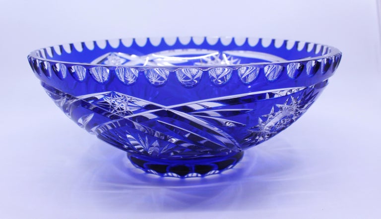 Period 
Mid-late 20th century.

Origin 
Czech

Composition 
Cut overlay crystal, blue

Condition 
Very good condition commensurate with age. No chips, cracks or repairs. Light scratches to base commensurate with age
 

 

Vintage